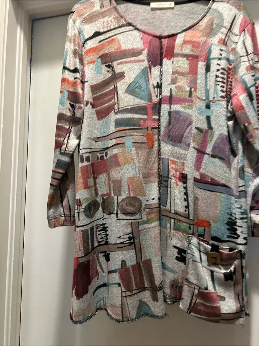 Abstract Print Tunic Top in Multicolor by